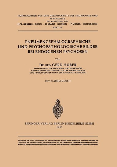 bokomslag Pneumencephalographische und Psychopathologische Bilder bei Endogenen Psychosen