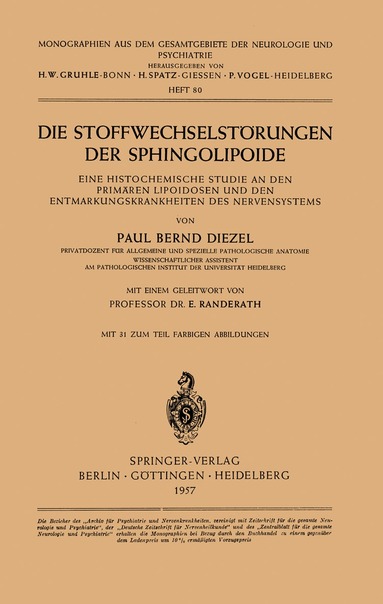 P. B. Diezel - Die Stoffwechselstörungen der Sphingolipoide, Häftad