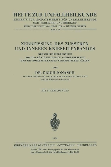 E. Jonasch - Zerreissung des Äusseren und Inneren Knieseitenbandes, Häftad