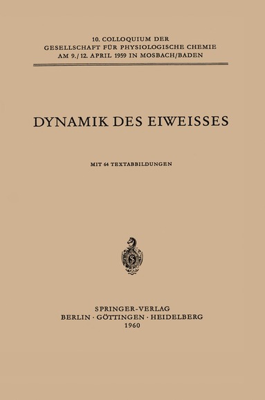 bokomslag Dynamik des Eiweisses