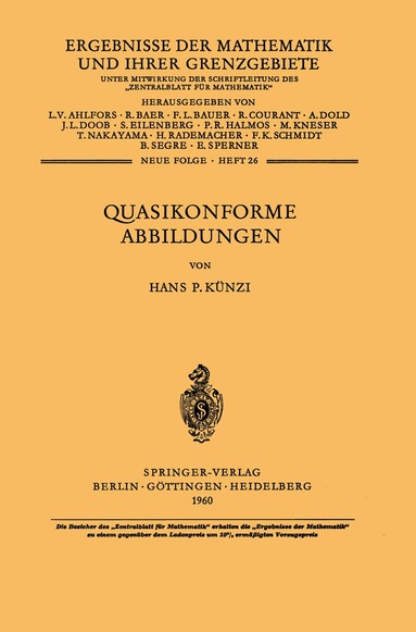 H.P. Künzi - Quasikonforme Abbildungen, Häftad