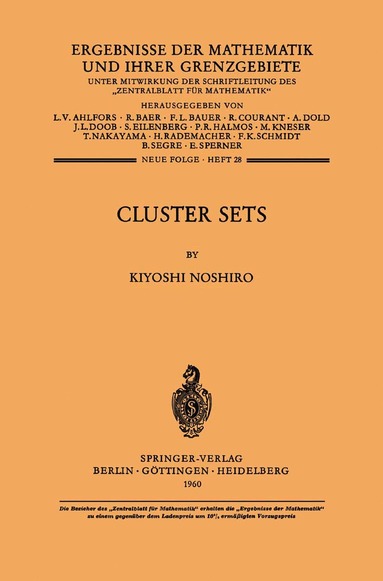 Kiyoshi Noshiro - Cluster Sets, Häftad