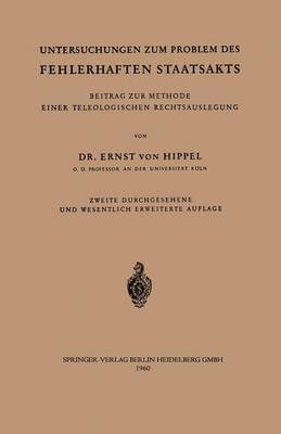 Untersuchungen zum Problem des fehlerhaften Staatsakts 1