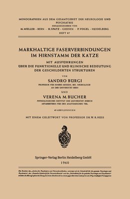 bokomslag Markhaltige Faserverbindungen im Hirnstamm der Katze