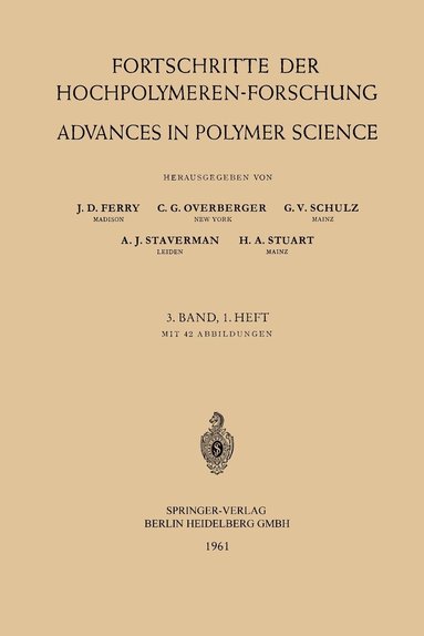 bokomslag Fortschritte der Hochpolymeren-Forschung / Advances in Polymer Science