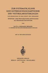 bokomslag Zur Systematik, Klinik und Untersuchungsmethodik der Vestibularisstrungen