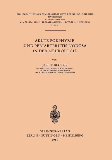 bokomslag Akute Porphyrie und Periarteriitis Nodosa in der Neurologie
