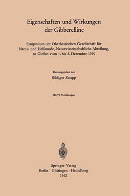 bokomslag Eigenschaften und Wirkungen der Gibberelline