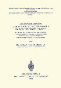 bokomslag Die Beurteilung des Behandlungserfolges in der Psychotherapie