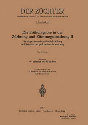 Die Frhdiagnose in der Zchtung und Zchtungsforschung II 1