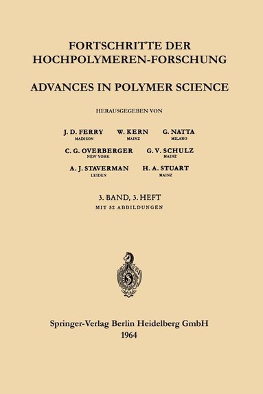 bokomslag Advances in Polymer Science / Fortschritte der Hochpolymeren-Forschung