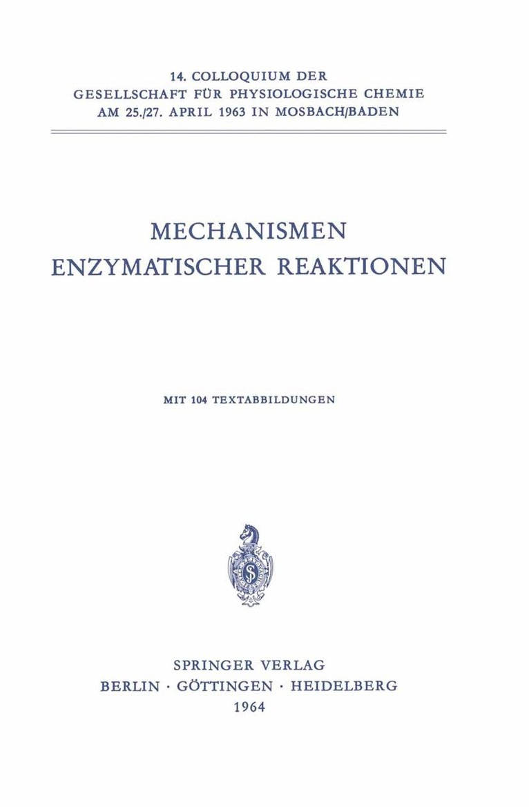 Mechanismen Enzymatischer Reaktionen 1