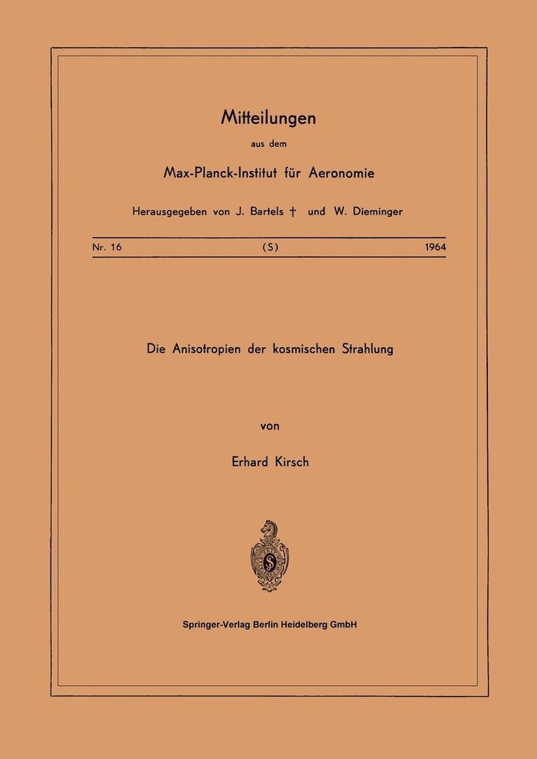 Die Anisotropien der Kosmischen Strahlung 1