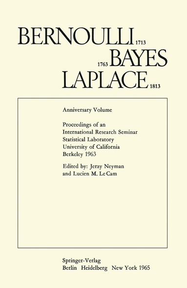 Lucien M. Le Cam, Jerzy Neyman - Bernoulli 1713 Bayes 1763 Laplace 1813, Häftad