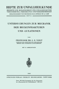 bokomslag Untersuchungen zur Mechanik der Beckenfrakturen und -Luxationen