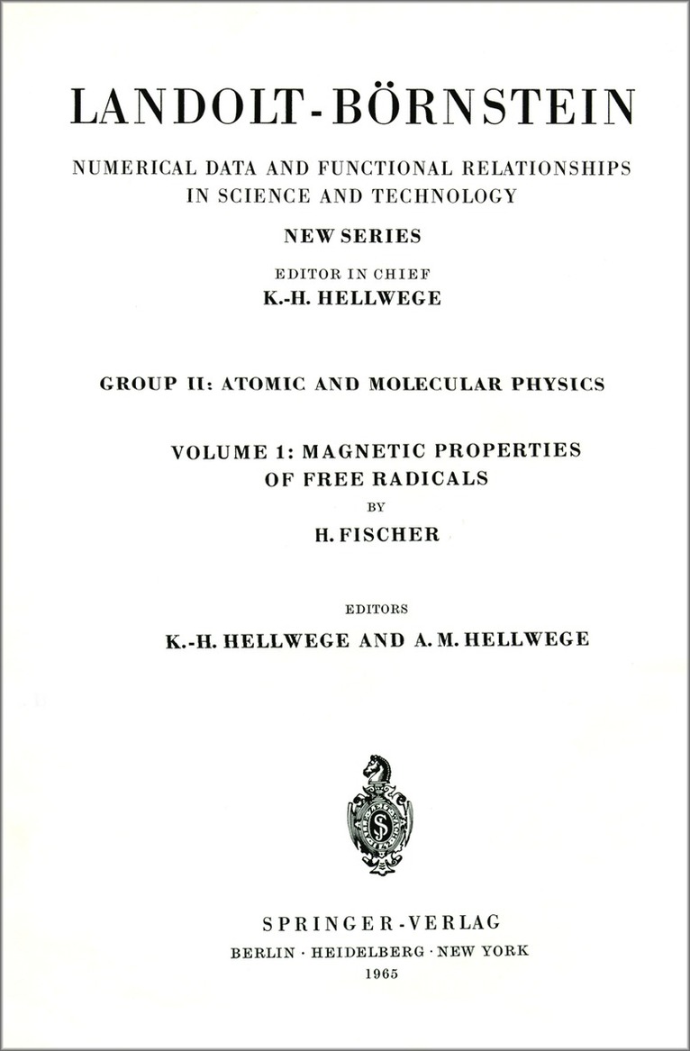 Magnetic Properties of Free Radicals / Magnetische Eigenschaften freier Radikale