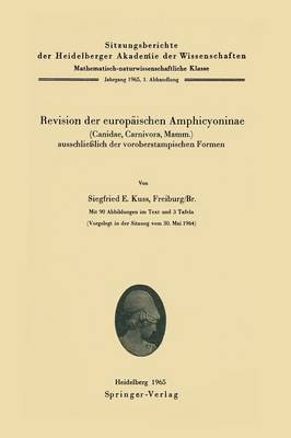 Revision der europischen Amphicyoninae 1