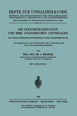 bokomslag Die Gelenkdenervation und Ihre Anatomischen Grundlagen