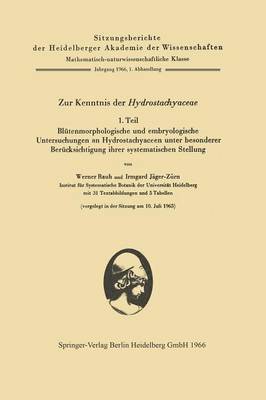 Zur Kenntnis der Hydrostachyaceae 1