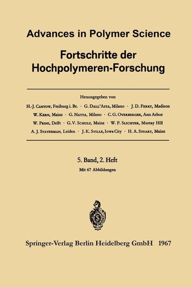 bokomslag Advances in Polymer Science / Fortschritte der Hochpolymeren-Forschung