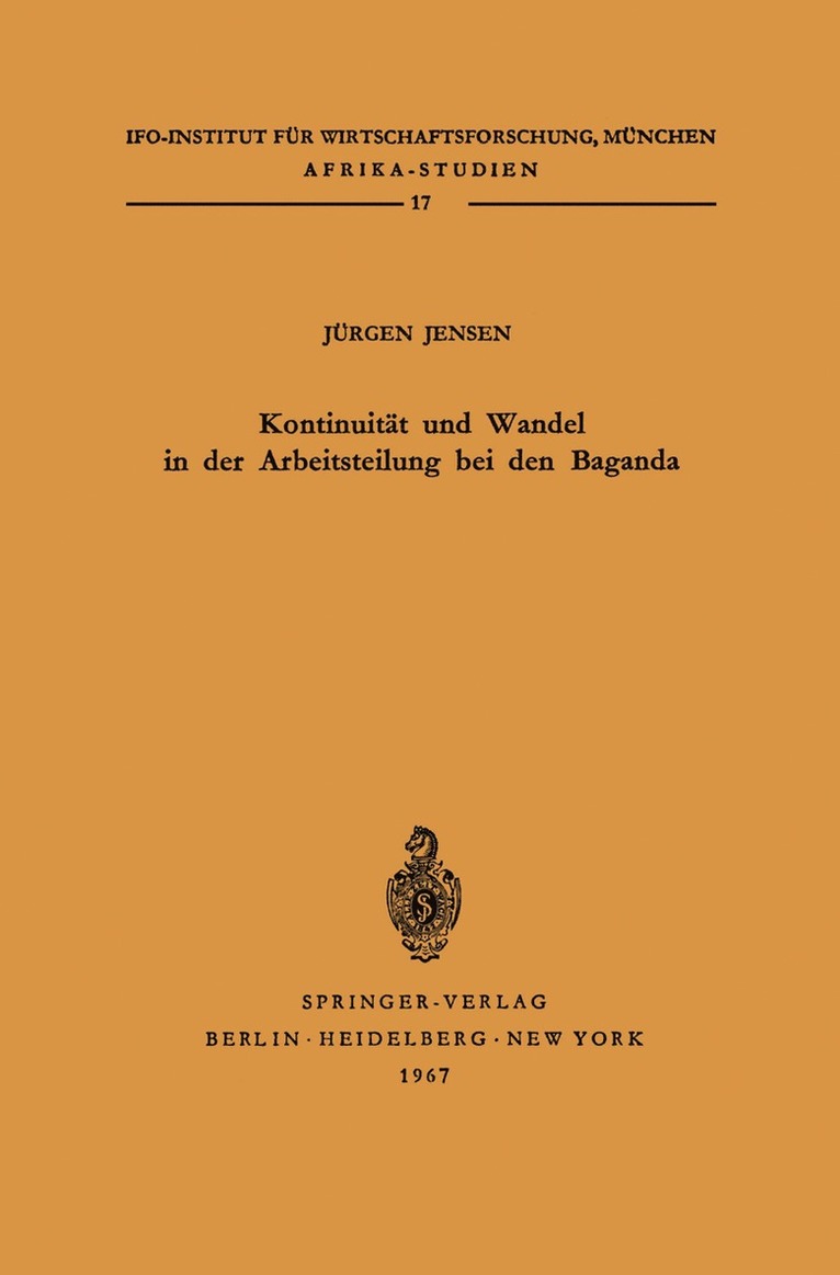 Jürgen Jensen, Jurgen Jensen, J. Rgen Jensen - Kontinuität und Wandel in der Arbeitsteilung bei den Baganda, Häftad