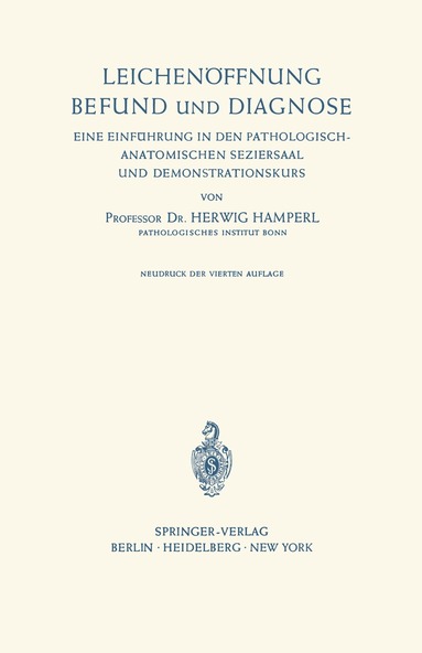 Herwig Hamperl - Leichenöffnung Befund und Diagnose, Häftad