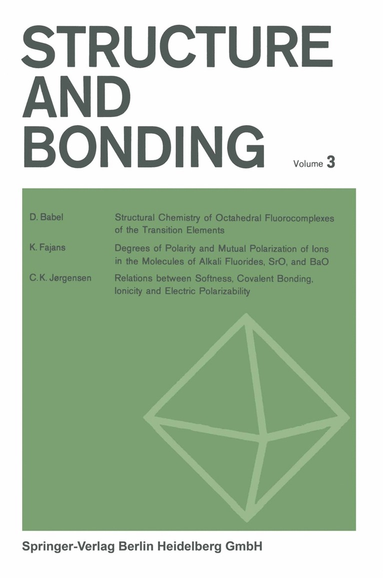 C. K. Jørgensen, J. B. Neilands, Ronald S. Nyholm, D. Reinen, R. J. P. Williams - Structure and Bonding, Häftad