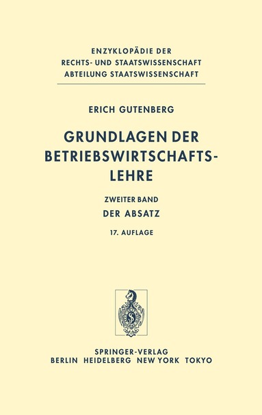 Erich Gutenberg - Grundlagen der Betriebswirtschaftslehre, Inbunden