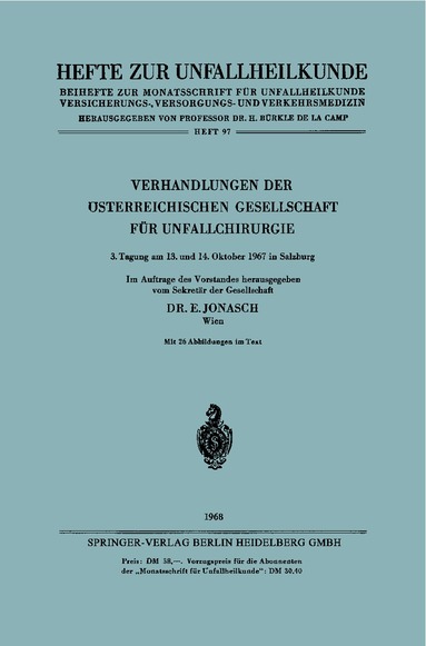 E. Jonasch - Verhandlungen der Österreichischen Gesellschaft für Unfallchirurgie, Häftad