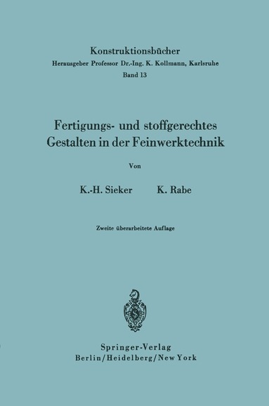 bokomslag Fertigungs- und stoffgerechtes Gestalten in der Feinwerktechnik