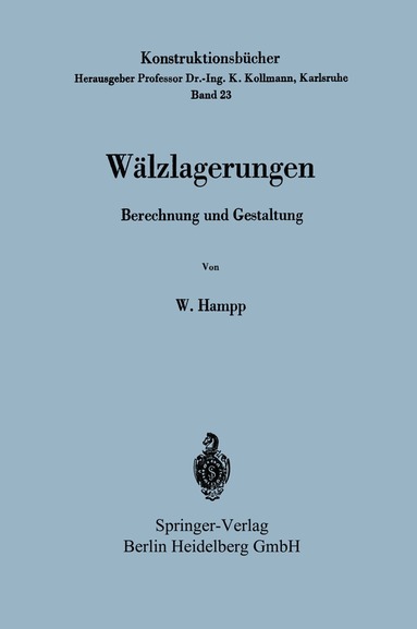 Wilhelm Hampp - Wälzlagerungen, Häftad