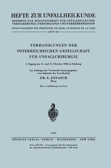 E. Jonasch - Verhandlungen der Österreichischen Gesellschaft für Unfallchirurgie, Häftad