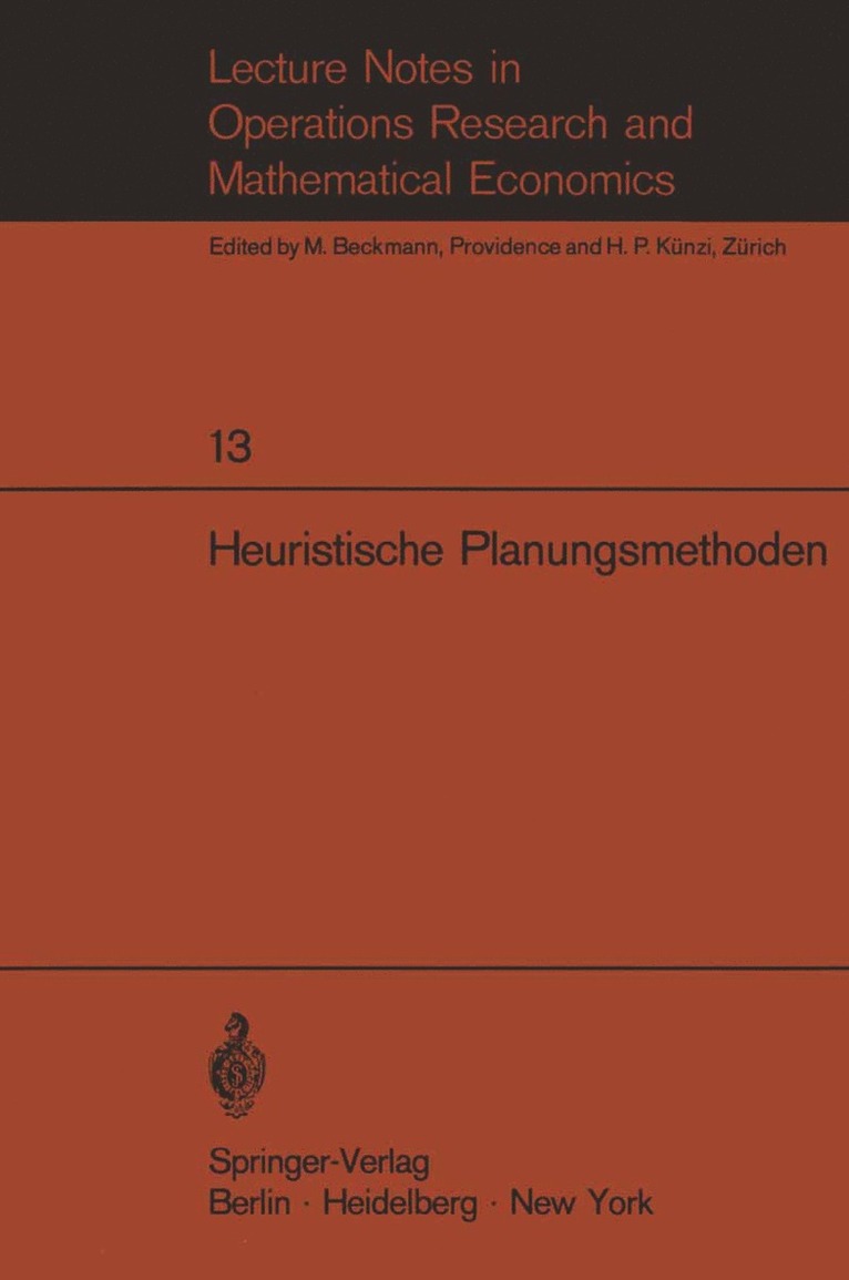 F. Weinberg, C.A. Zehnder, C. a. Zehnder, C. A. Zehnder - Heuristische Planungsmethoden, Häftad
