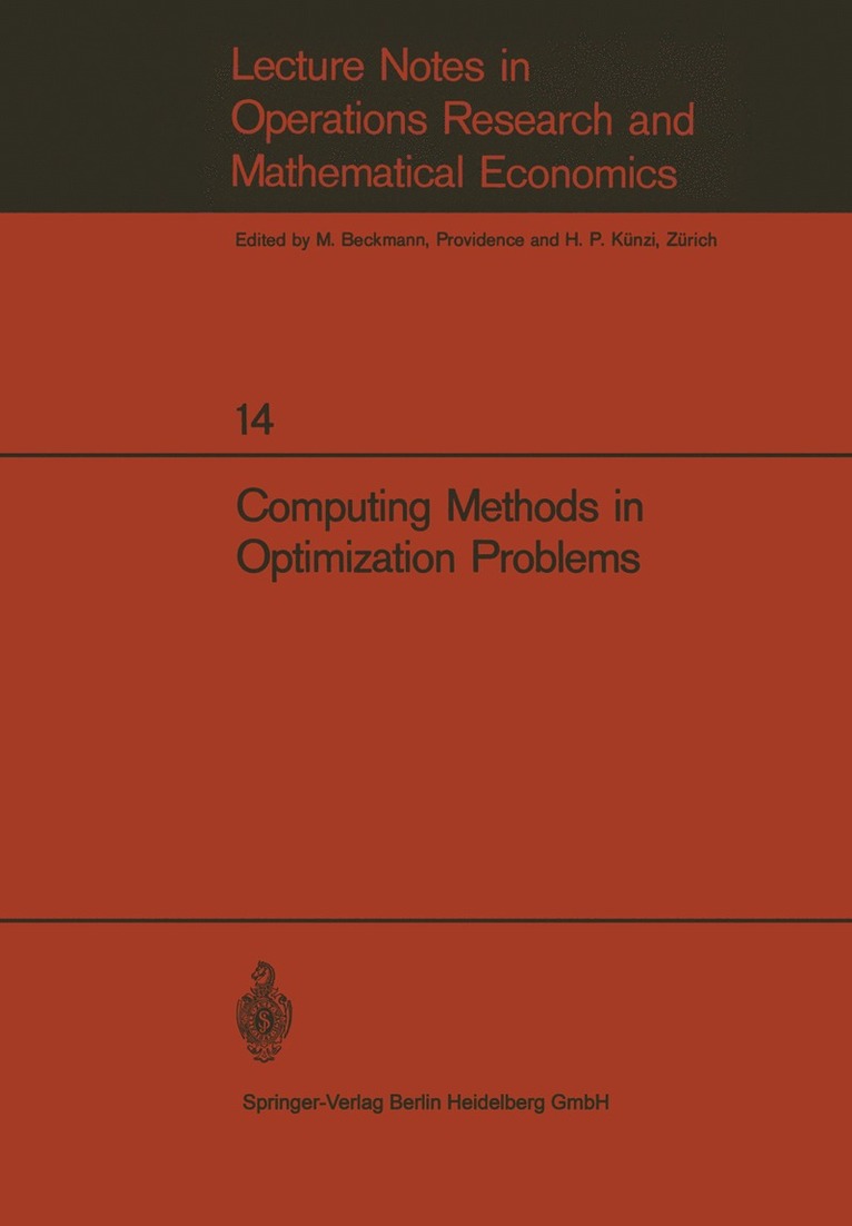 Computing Methods in Optimization Problems 1