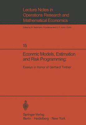 K. A. Fox, J. K. Sengupta, G. V. L. Narasimham - Economic Models, Estimation and Risk Programming: Essays in Honor of Gerhard Tintner, Häftad