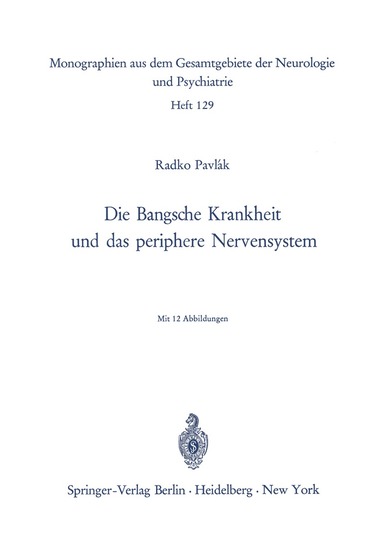 bokomslag Die Bangsche Krankheit und das periphere Nervensystem