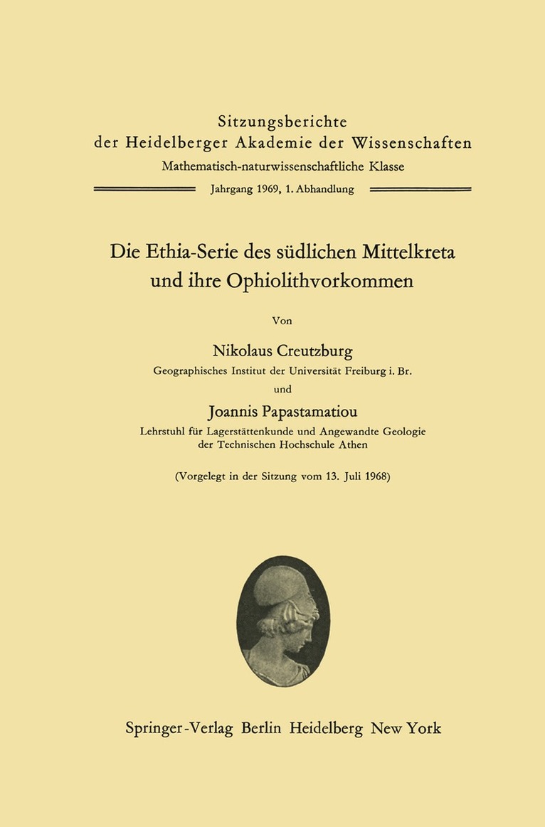 Nikolaus Creutzburg, Joannis Papastamatiou - Die Ethia-Serie des südlichen Mittelkreta und ihre Ophiolithvorkommen, Häftad