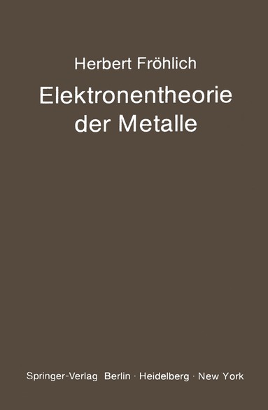 bokomslag Elektronentheorie der Metalle