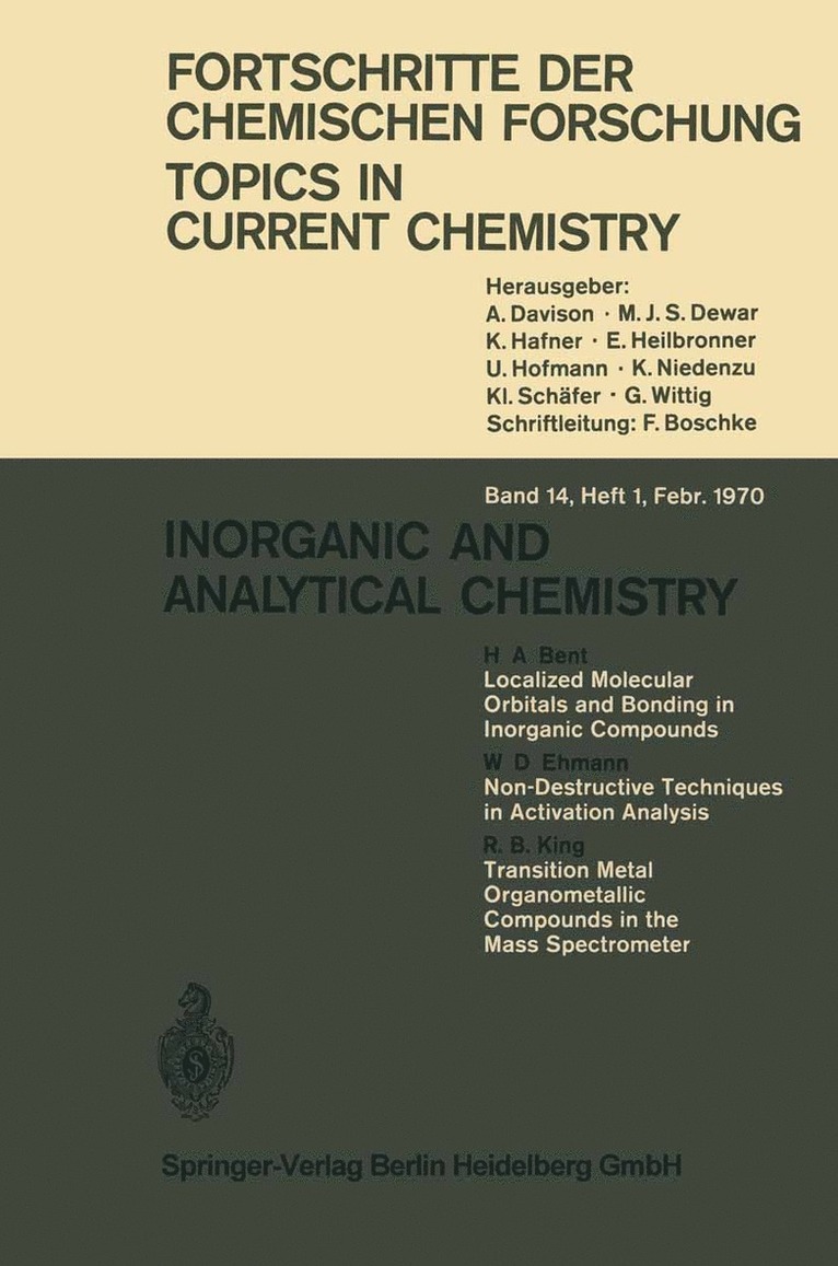 H. A. Bent, W. D. Ehmann, R. B. King - Inorganic and Analytical Chemistry, Häftad