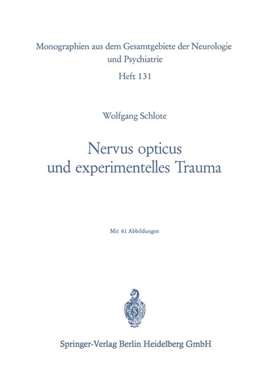 bokomslag Nervus opticus und experimentelles Trauma