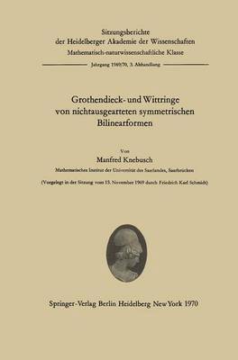 Manfred Knebusch - Grothendieck- und Wittringe von nichtausgearteten symmetrischen Bilinearformen, Häftad