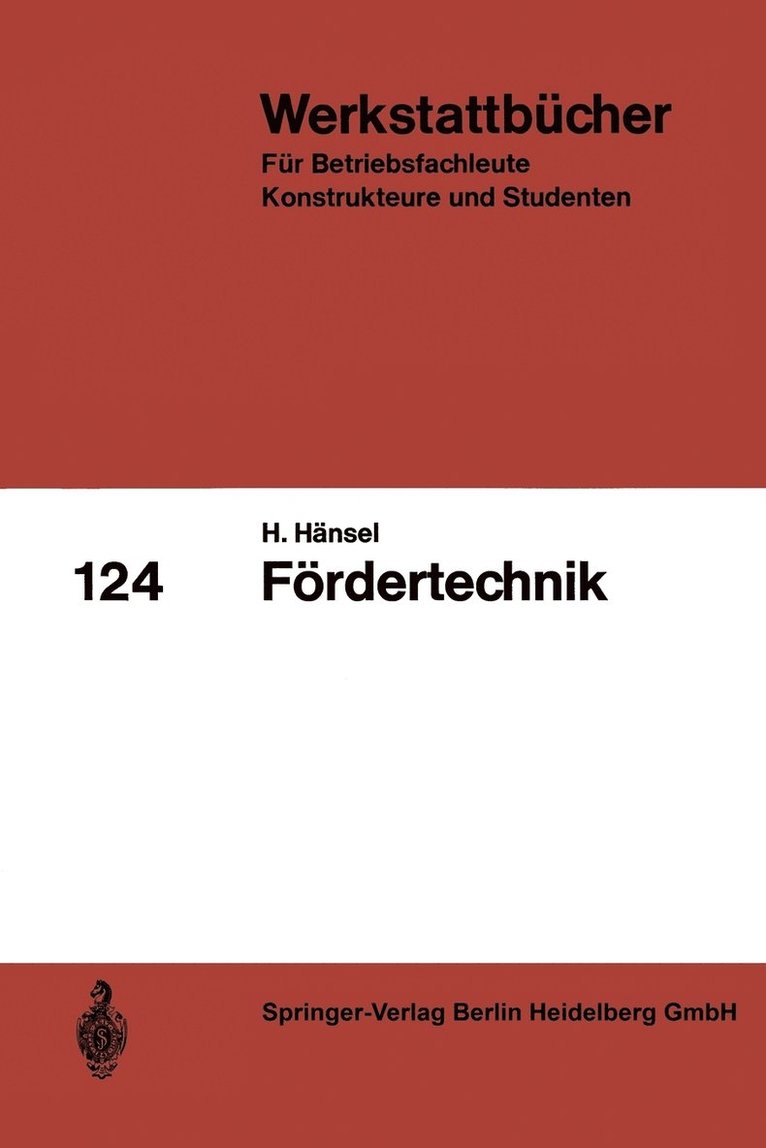 H. Hänsel, H. Hansel - Fördertechnik, Häftad