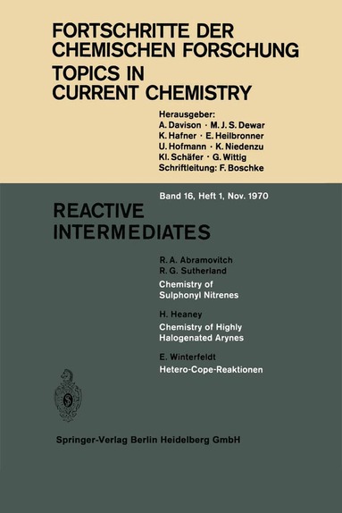 Kendall N. Houk, Christopher A. Hunter, Michael J. Krische, Jean-Marie Lehn, Steven V. Ley, Massimo Olivucci, Joachim Thiem, Margherita Venturi, Pierre Vogel, Chi-Huey Wong, Henry N. C. Wong, Hisashi Yamamoto - Reactive Intermediates, Häftad