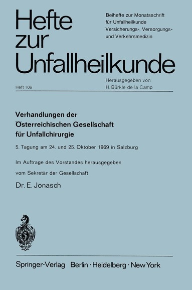 E. Jonasch - Verhandlungen der Österreichischen Gesellschaft für Unfallchirurgie, Häftad