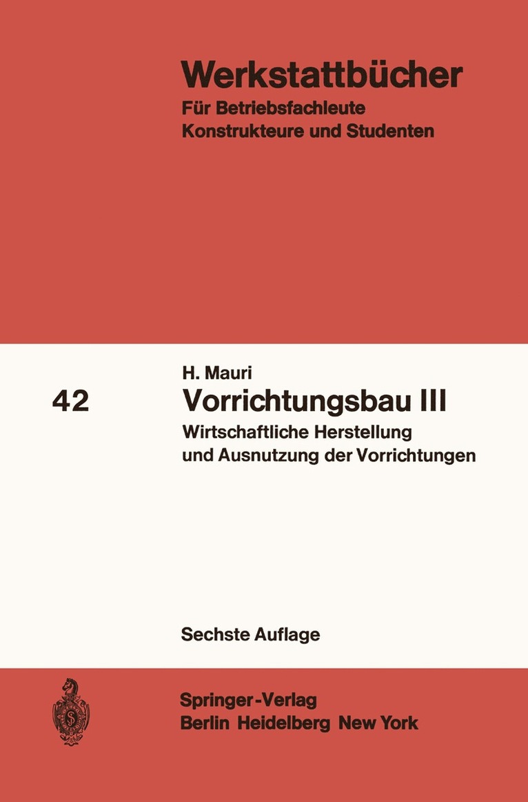 H. Mauri - Vorrichtungsbau III, Häftad