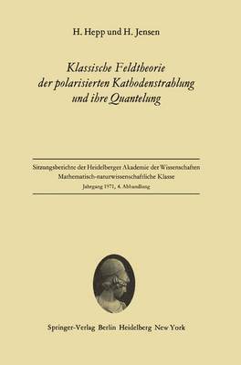 bokomslag Klassische Feldtheorie der polarisierten Kathodenstrahlung und ihre Quantelung