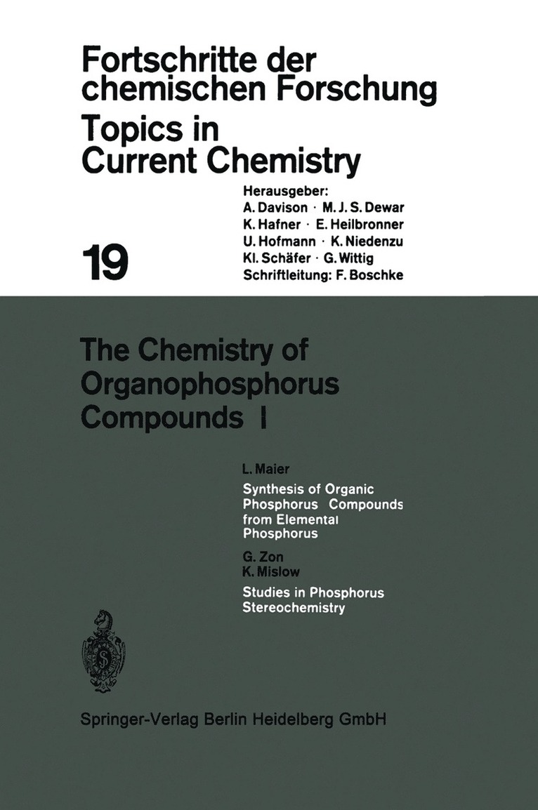L. Maier, G. Zon, Kurt Mislow, K. Mislow - Chemistry of Organophosphorus Compounds I, Häftad