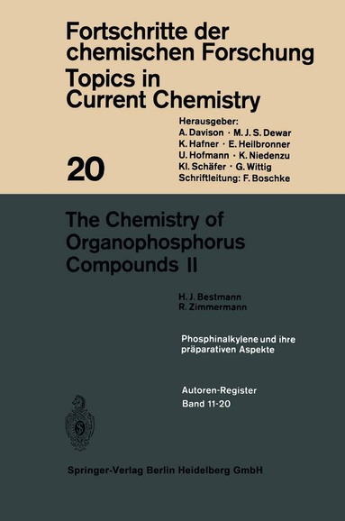 H. J. Bestmann, R. Zimmermann - Chemistry of Organophosphorus Compounds II, Häftad