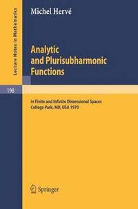 bokomslag Analytic and Plurisubharmonic Functions