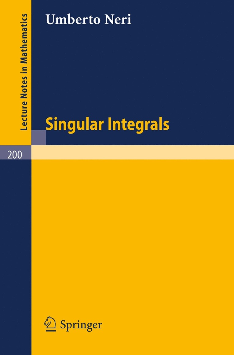 Umberto Neri - Singular Integrals, Häftad